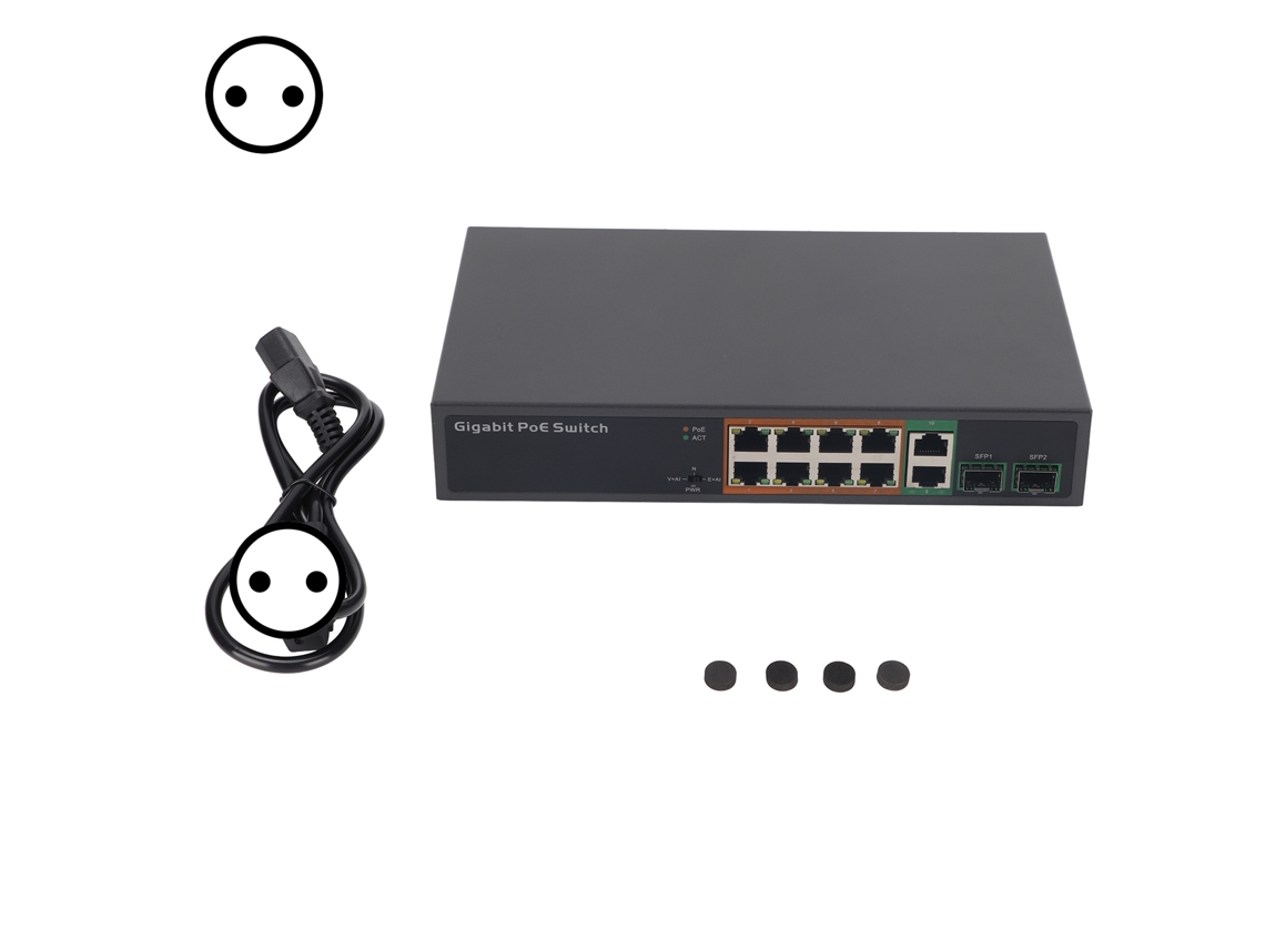 Switch Poe 8+2 Portas Full Gigabit LAXISCREED