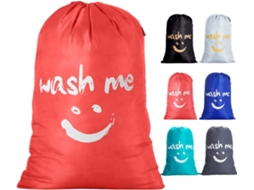 Saco de Roupa Suja Extra Grande 100l, Laranja, Dobrável, com Fecho de Cordão e Cadarço, em Nylon BRILVIBERA