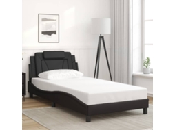 Vidaxl Estrutura De Cama Viana Sem Colchão 100x200 Cm Couro Artificial Preto