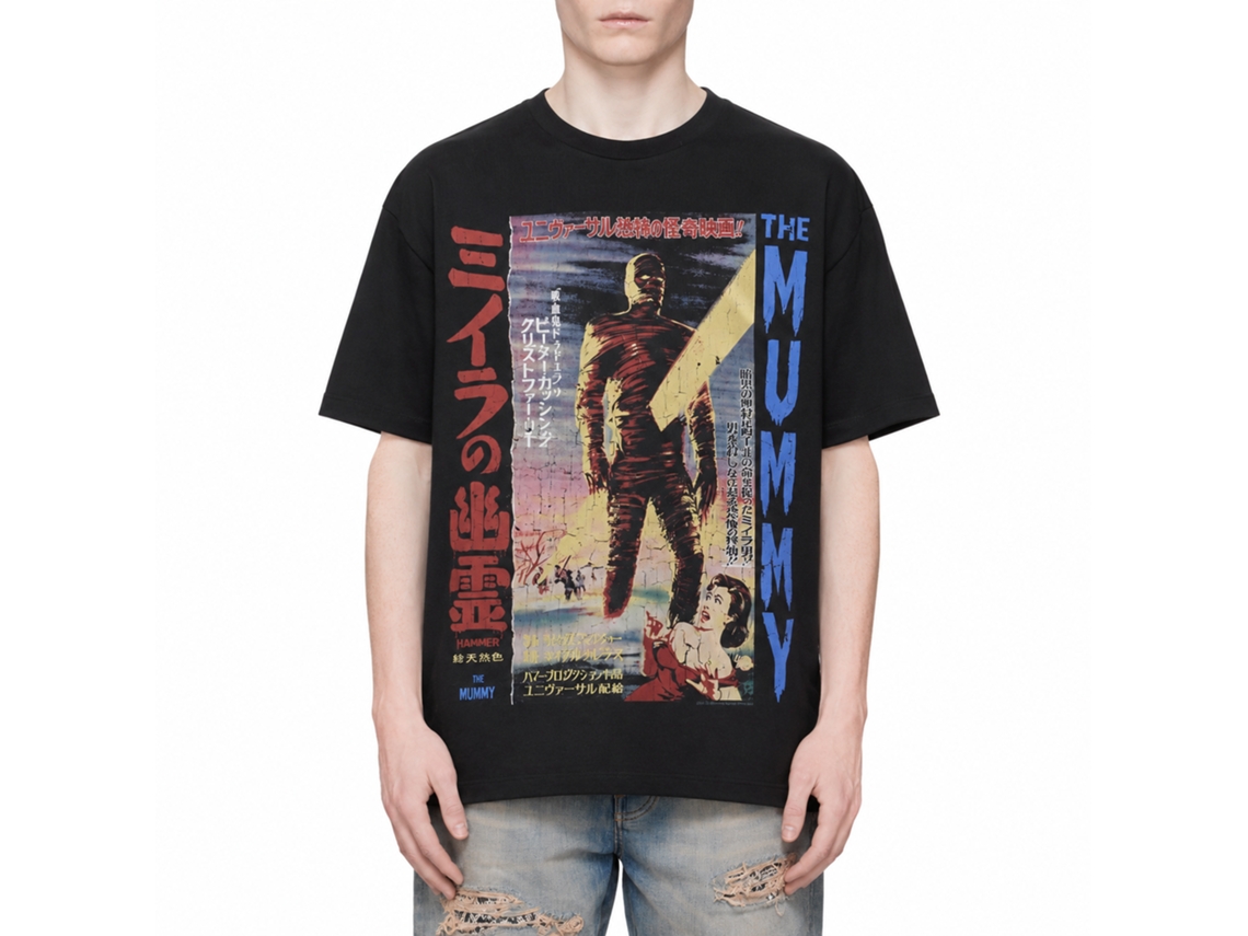 Rockinstone Horror Movies The Mummy Japanese Poster Solid Smoke Adult T-shirt Size:xxxl