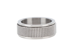 Anel Giratório Business de Aço Titânio, 8mm, Silencioso, para Ansiedade, Prata, 57mm