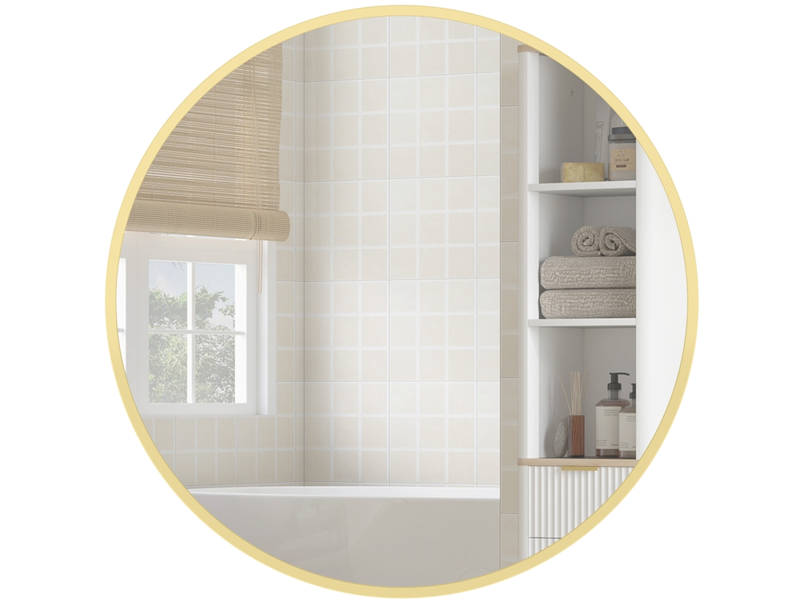 Espelho de Parede Design Moderno 60x60cm Dourado BTFORUS