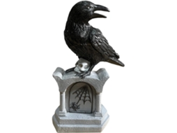 Estatueta De Corvo, Decoração Gótica De Halloween Para Casa Sobre Lápide |