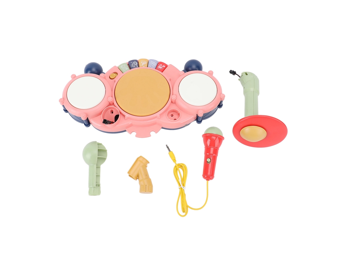 Primerox bateria Jazz Eletrônica Infantil Multifuncional Brinquedo Educativo Desenho Animado Portátil