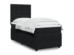Vidaxl Cama Com Molas/colchão 100x200 Cm Veludo Preto