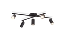 Candeeiro De Teto Nettlife Gu10 Preto 5 Casquilhos