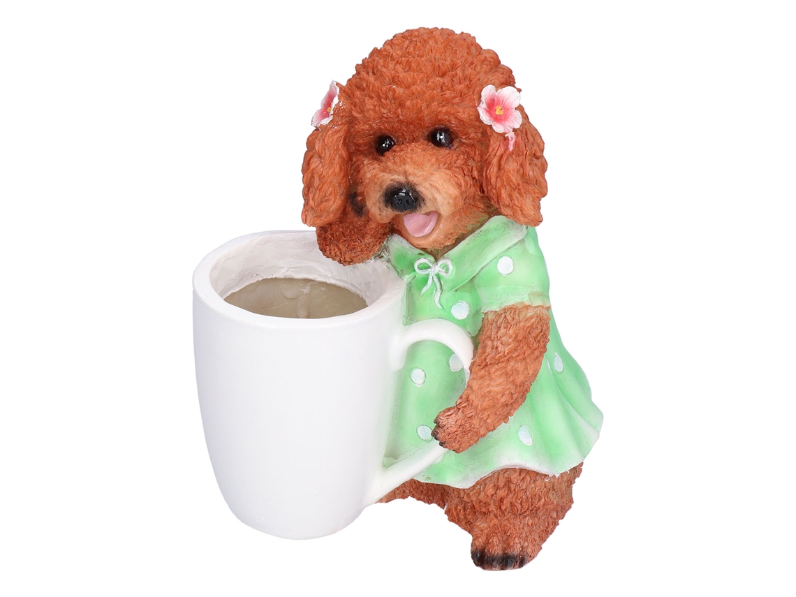 Vaso Cão Resina Pintado à Mão S/MARCA