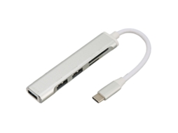 Hub Usb c 5 em 1 com 3 Portas Usb e Leitor de Cartão Sd para Sistemas Operacionais AQUAFORGE