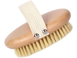 Escova De Banho Com Cerdas Naturais Javali Para Massagem E Esfoliação, Cabo De Madeira Com Fácil Aderência, Ideal Para