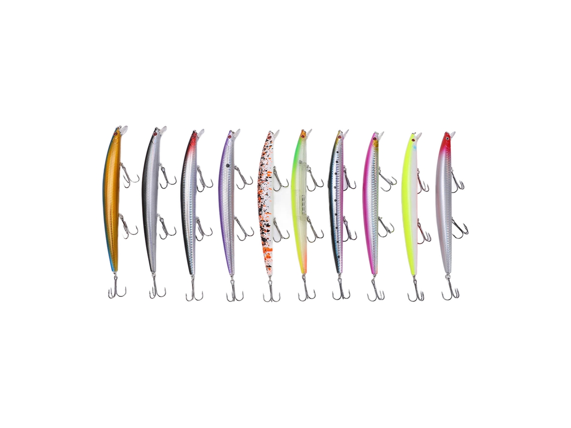 Lure (long Casting, Floating) 10pcs 18cm Slender Three-hook Bait 24g Freshwater/saltwater For Targeting Topmouth Culter, Bass, And Elopichthys Bambusa