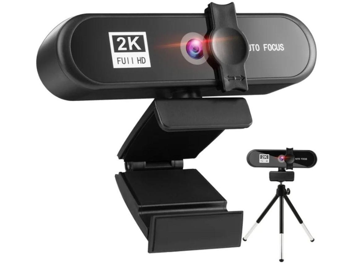 Webcam 2k Com Microfone Con, Full Hd Webcam Pc Web Camera Usb 2.0, Streaming Webcam Web Camera Redução De Ruído, Preto Yizhood