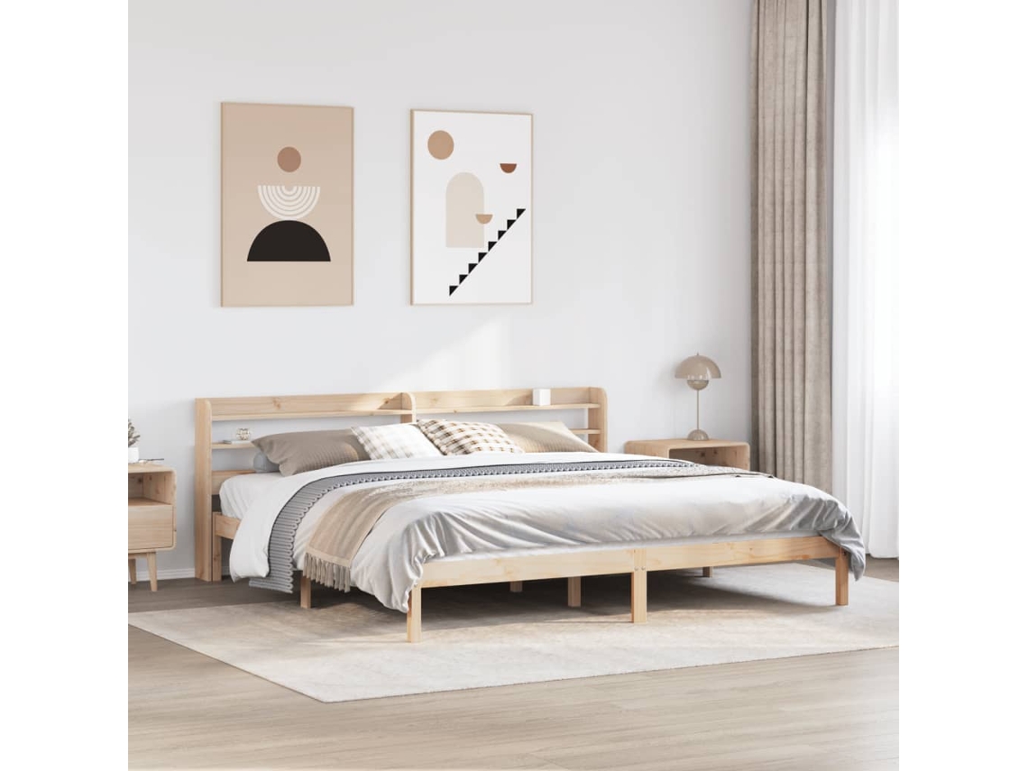 Vidaxl Cama Sem Colchão 180x200 Cm Madeira De Pinho Maciça