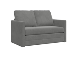 Conjunto 1 Sofá-cama Sem Pés Vidaxl Cinzeto Veludo (122 X 204 X 55 Cm)