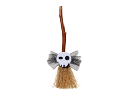 Laxiscreed Varinha De Bruxa De Halloween Com Vassoura Pequena De Palha Decorativa, 14cm