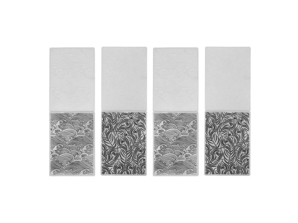 Pastas Plásticas Para Estampado, Estilo De Planta Ondulada, Reutilizáveis, Fáceis De Usar, Para Cartões E Envelopes.