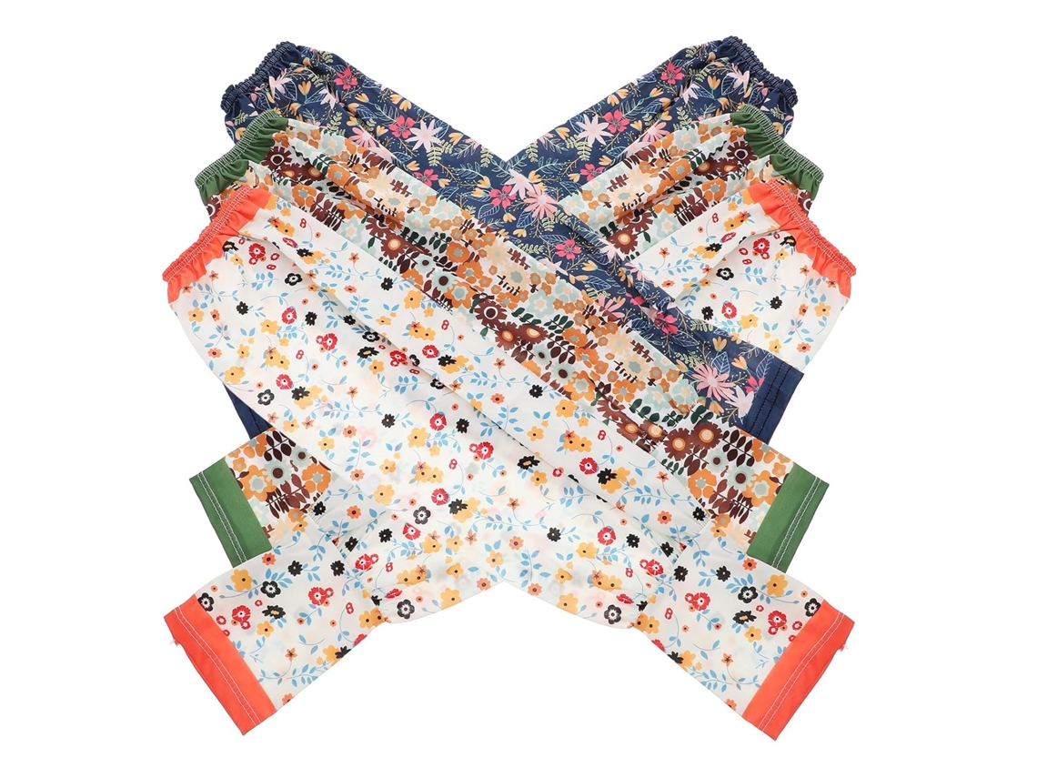 Conjunto De 3 Pares De Mangas De Jardinagem Femininas Com Proteção Uv E Estampa Solar Air, Em Poliéster.