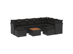 Garden Sofa Set, Garden Sofa Sets Vidaxl Preto Rattan / Vime (n/a)