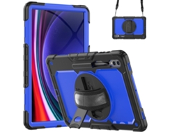 Capa Para Tablet Lurelia, Compatível Com Samsung Tab S9plus 12.4 X810/816b/818u, Azul Escuro, Pc, Dobrável Com Suporte, Suporte Giratório