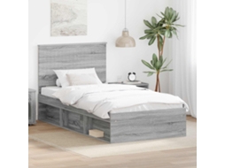 Vidaxl Estrutura Da Cama Com Cabeceira Cinza Sonoma 100 X 200 Cm