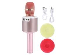 Micrófono Inalámbrico Bluetooth 2 en 1, Altavoz y Luz Led, Rosa | S/MARCA