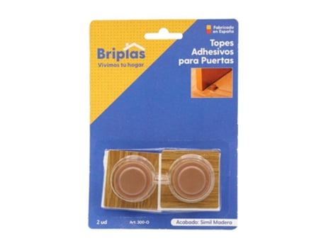 Tope Puerta Base Madera Adh. 2 Ud Marron Blister 2 Briplas