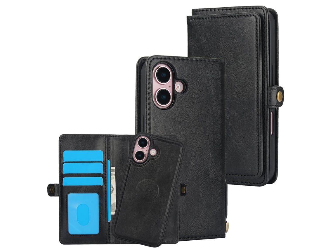 Capa Carteira Hanman Com Fecho Magnético E Compartimentos Para Cartões Para Iphone 17
