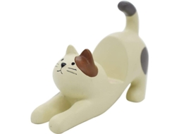 Suporte de telefone YURU em resina, com forma de gato 3D, portátil, durável, branco