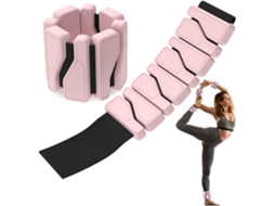 Conjunto de 2 Halteres Femininos Pesos Silicone Ajustáveis para Tornozelo e Pulso, Equipamento Pilates