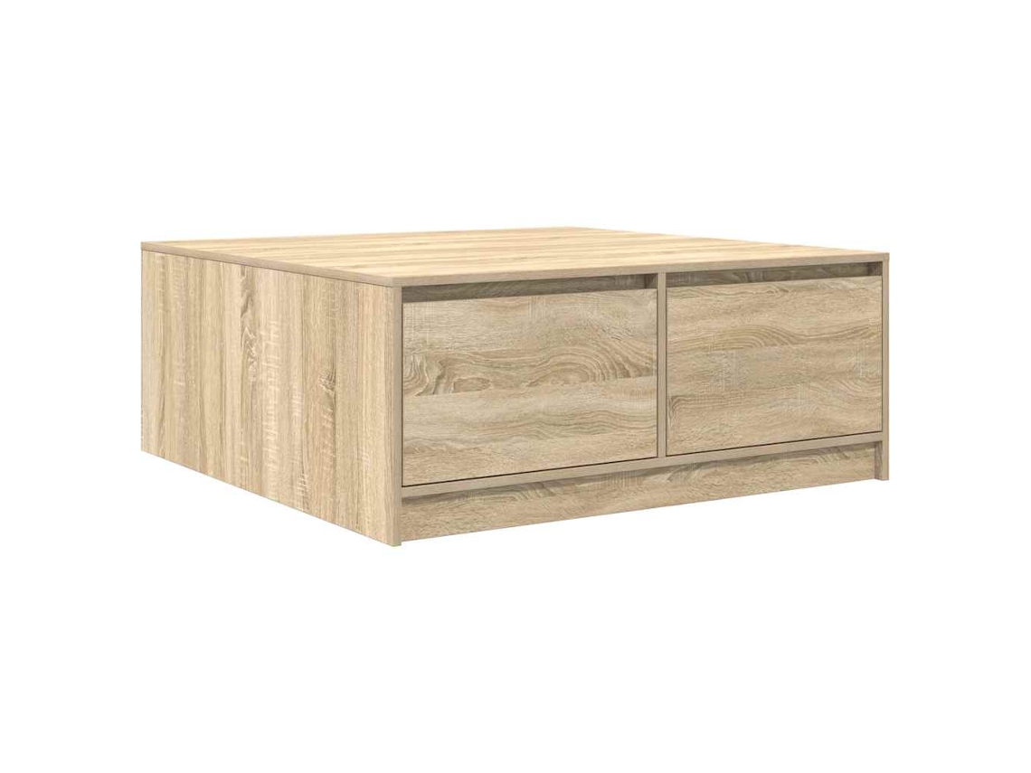 Mesa de centro com gavetas em Carvalho Sonoma 100x100x40 cm MAISON EXCLUSIVE