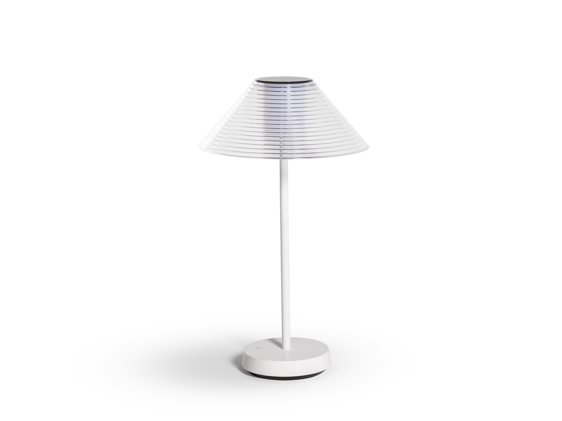 Candeeiro De Mesa Led Portátil Para Exterior Com Bateria Usb Recarregável Metal Katuma Branco