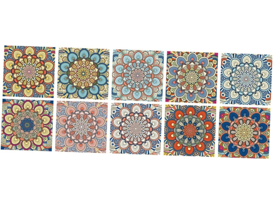 Conjunto De 10 Adesivos Decorativos De Parede Com Efeito De Azulejo.