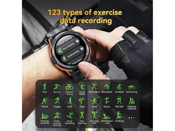 Smartwatch De Fitness Durável Com Resposta/discagem E Amplo Rastreamento Esportivo Preto Yunzii