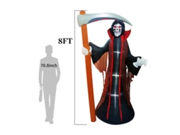 Inflável de Halloween Grim Reaper 8ft com Led Proteções e Estacas LAXISCREED