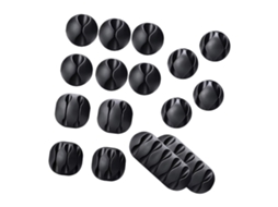 Conjunto De 16 Presilhas Autoadesivas Para Cabos, Ideais Mesas, Organização E Suporte Cabos.-aquaforge