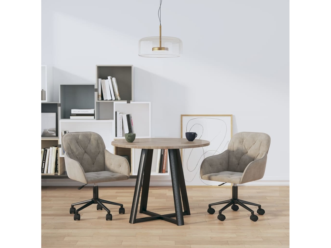 Vidaxl Cadeiras De Jantar Giratórias 2 Pcs Veludo Cinzento-claro