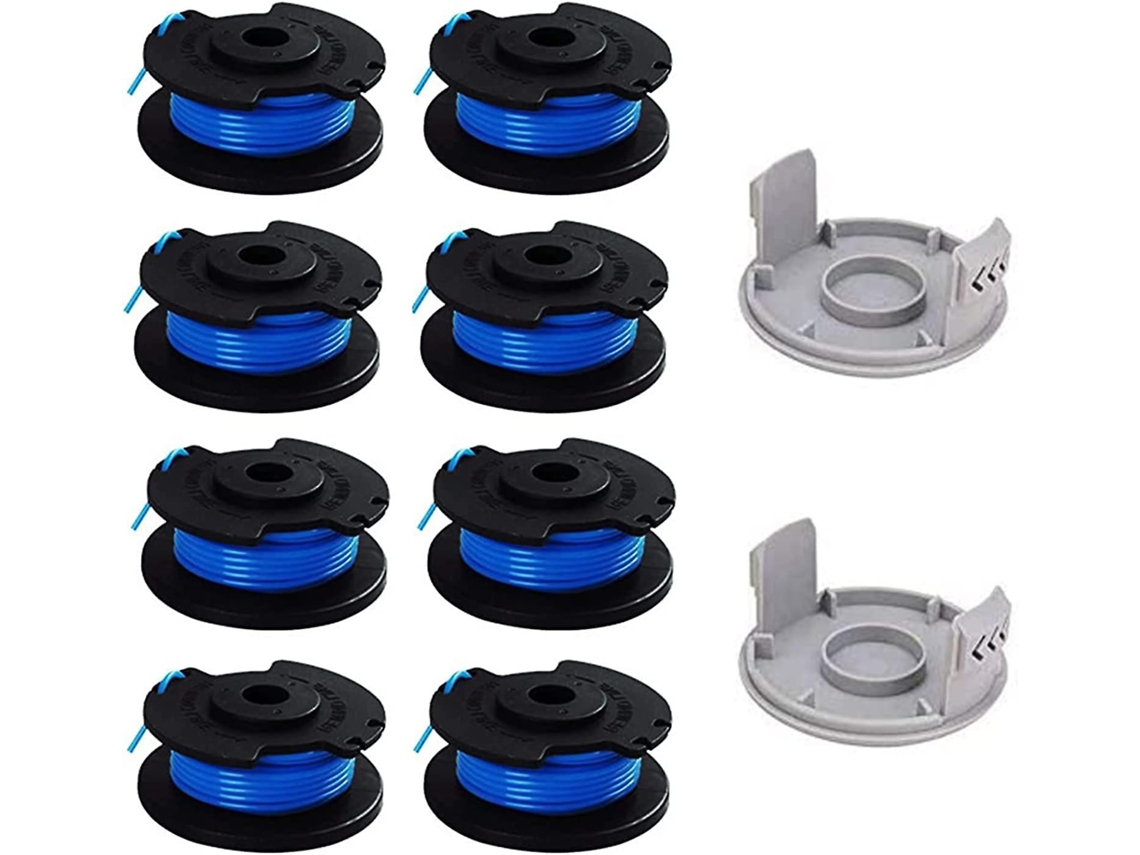 10 Bobinas de Reposição para Cortacésped Ryobi 18v 24v 40v compatível com AC14RL3A 0.065 polegadas 11ft 8 bobinas + 2 tampas