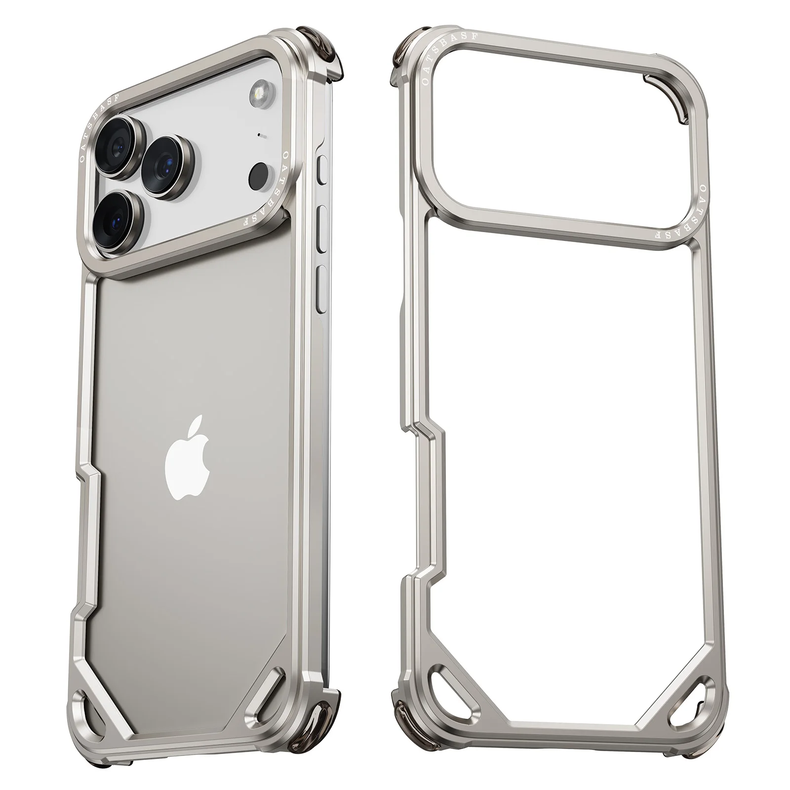 Capa Para Iphone 17 (titânio) Sem Moldura, Compatível Com Magsafe, Proteção Metálica Contra Impactos.