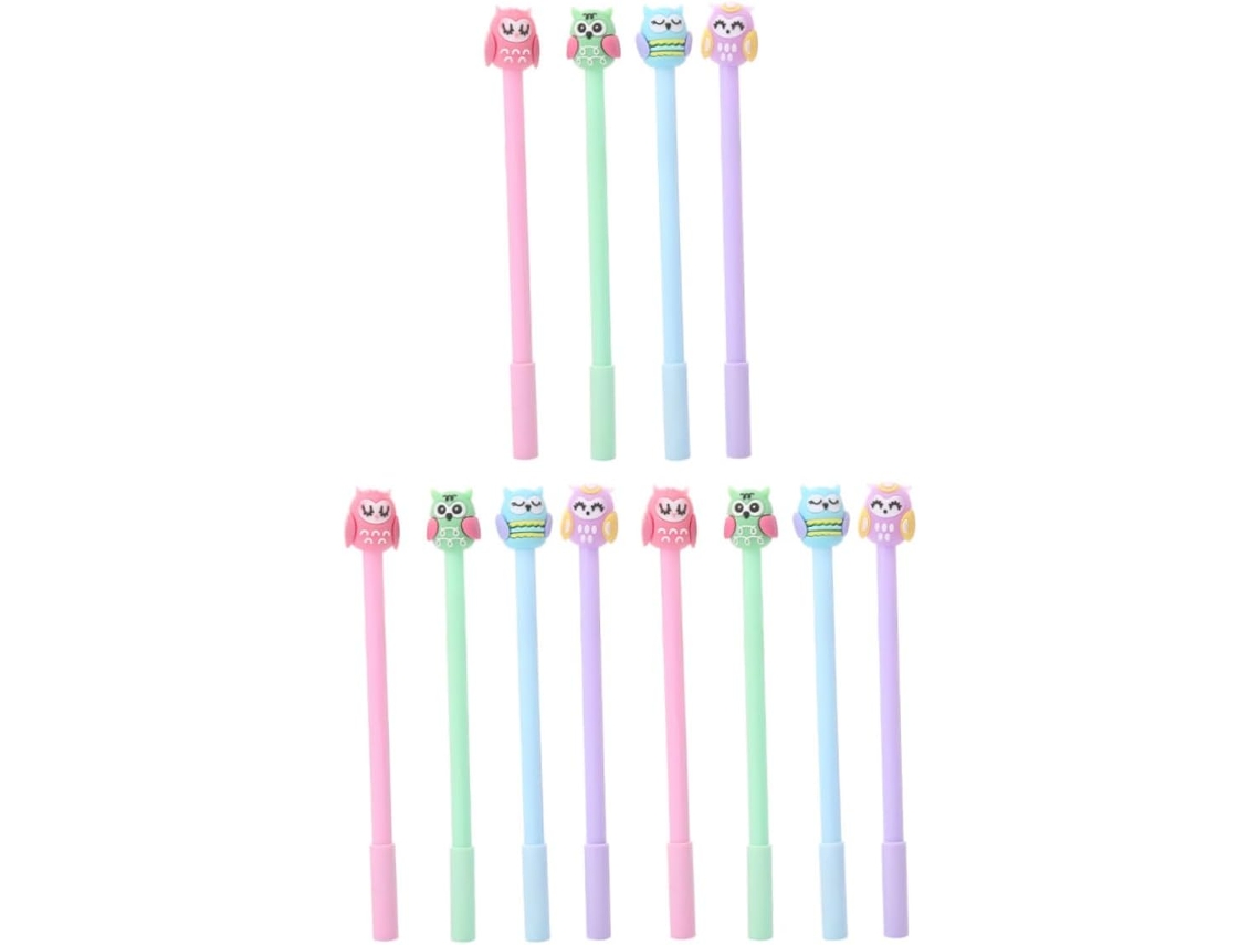Canetas Em Gel Angoyily Cartoon, Pacote Com 12 Unidades, Estampa De