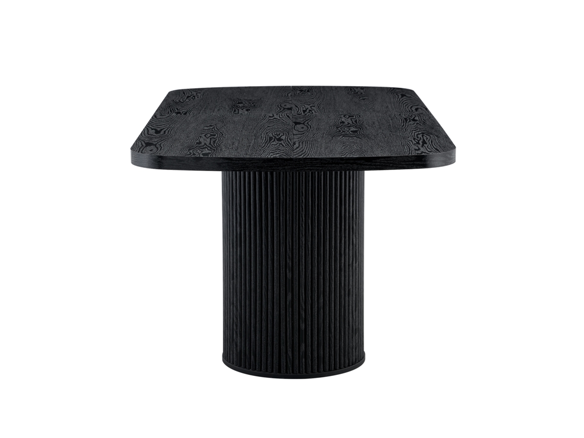 Mesa de jantar oval moderna com base pedestal canelada, tampo MDF de alta qualidade, estilo Wabi Sabi, para cozinhas PAPRIKA