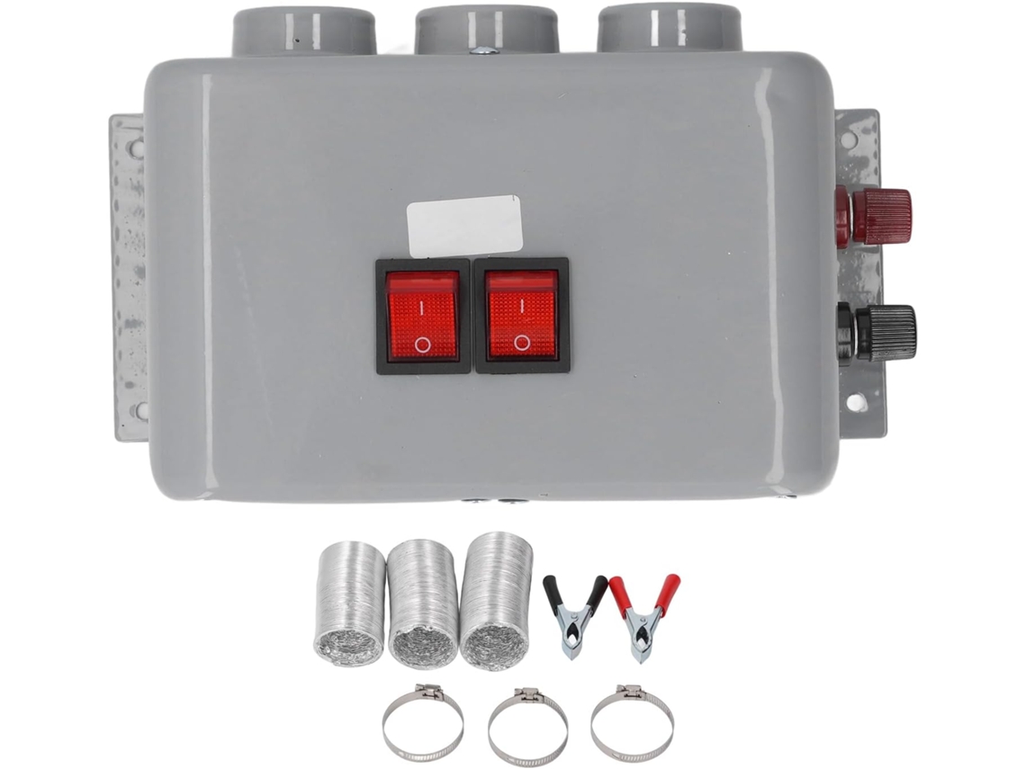 Aquecedor de Carro com 2 Orifícios, Desembaçador de Para brisa Elétrico Portátil, Controle de 12v 600w SFUSHOS
