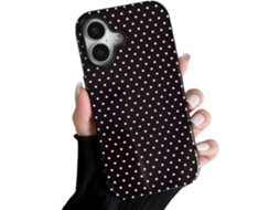Capa Para Iphone 17 Com Estampa De Bolinhas, Estilo Fofo, Para Meninas E Mulheres. Capa Protetora Rígida Em Pc Tpu Macio Para Iphone 17 - Preta.
