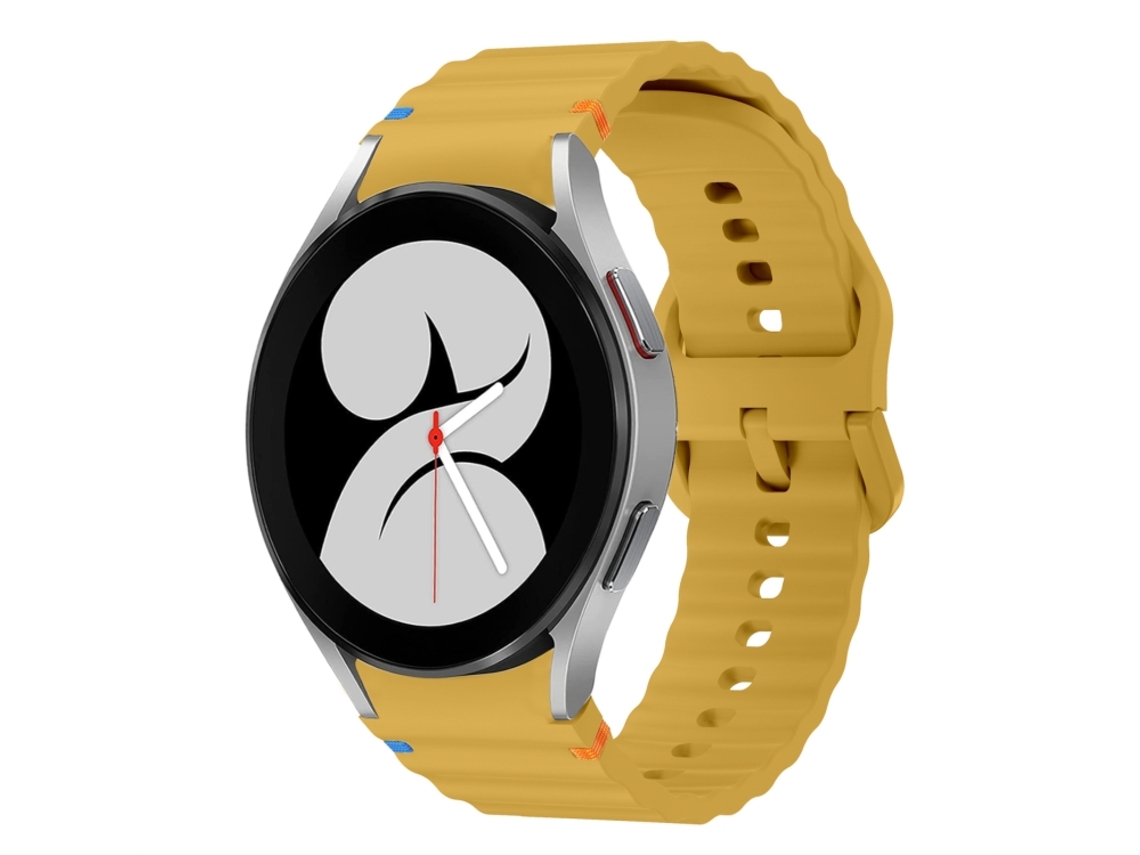 Bracelete Silicone Costurado com Padrão de Onda para Samsung Galaxy Watch 40mm/44mm Amarelo XIAOMOYU