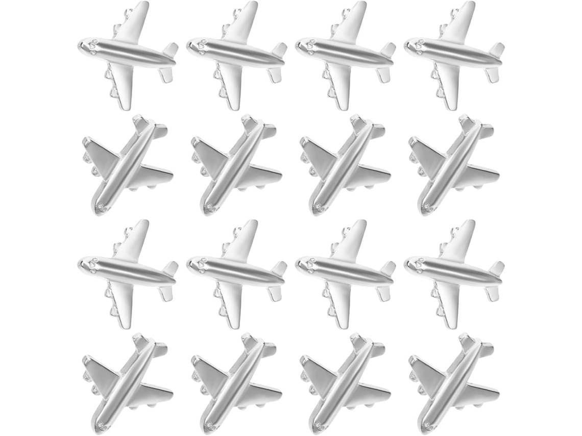 Tachinhas De Metal Plafope, Com Design De Avião, Em Aço Prateado, Para Quadros De Cortiça, 12 Unidades, Ideais Para