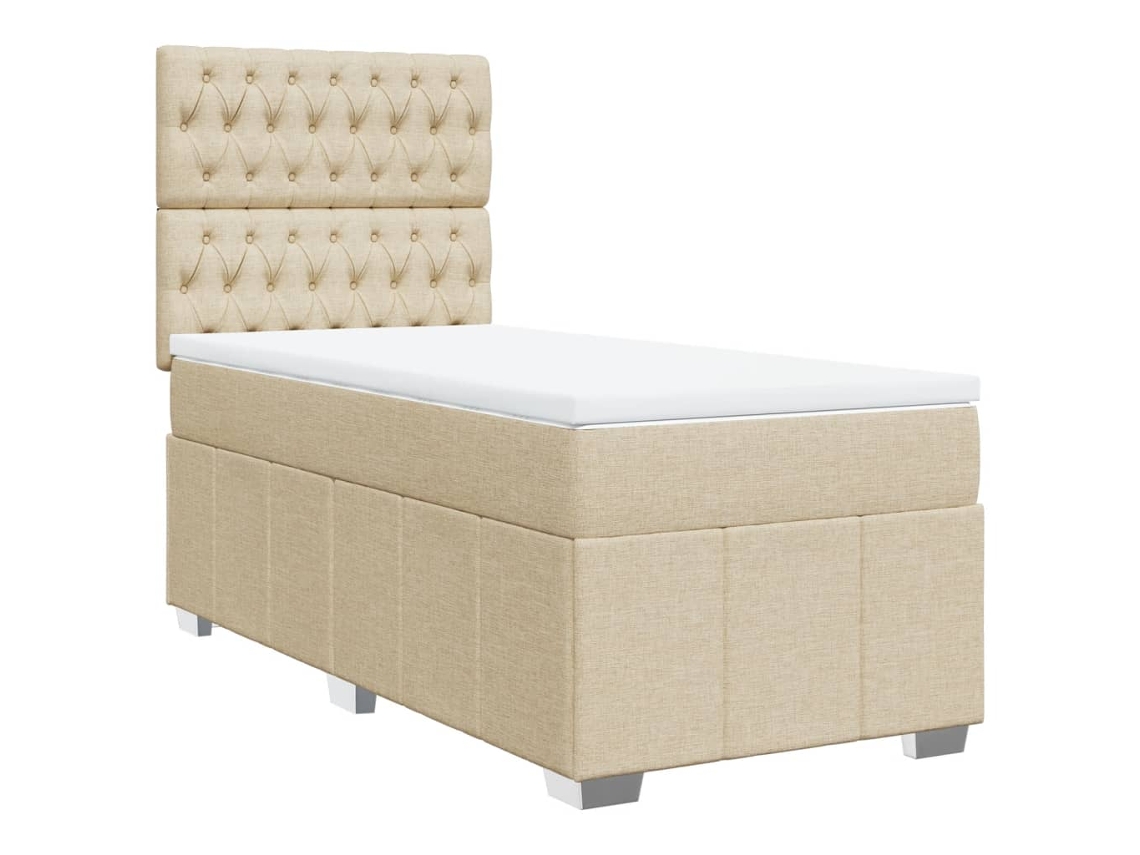 Box Spring Bed, Box Spring Beds Vidaxl Creme Tecido (100 X 200 Cm)