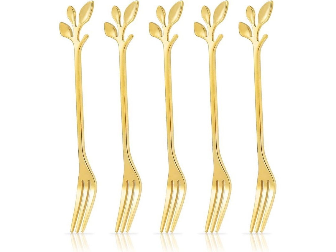 2026 5 Colheres de sopa de Pós dinner Ouro Aço Inoxidável 12cm, Design de Folha, para Festa Casamento Cozinha Utensílios de Mesa