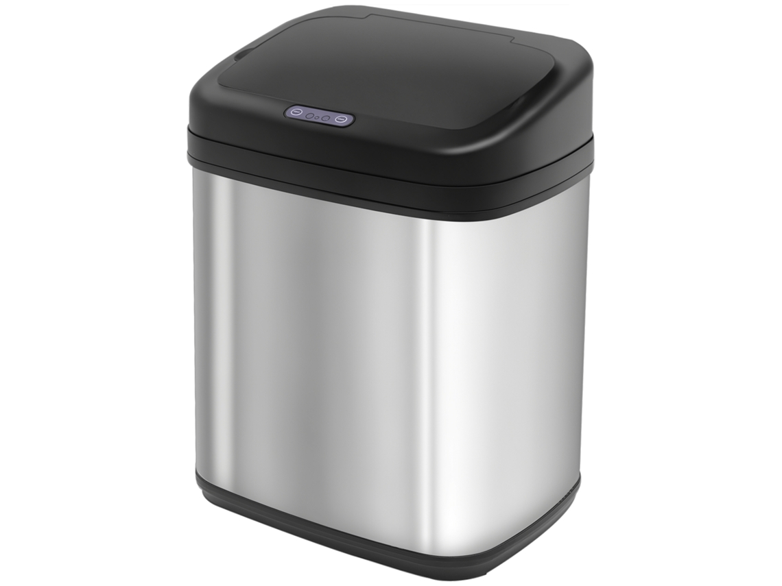 Lixeira de Cozinha 20l com Sensor Infravermelho,abertura Automática e Balde Interno Removível 33x25x42,5cm Prata e Preto BTFORUS