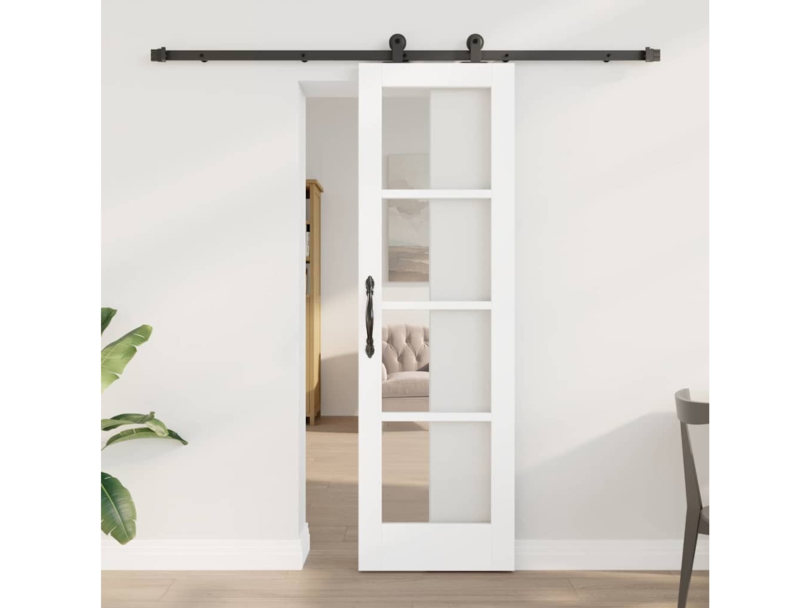 Vidaxl Porta Deslizante Orkdal 61 X 198,5 Cm Branco E Preto