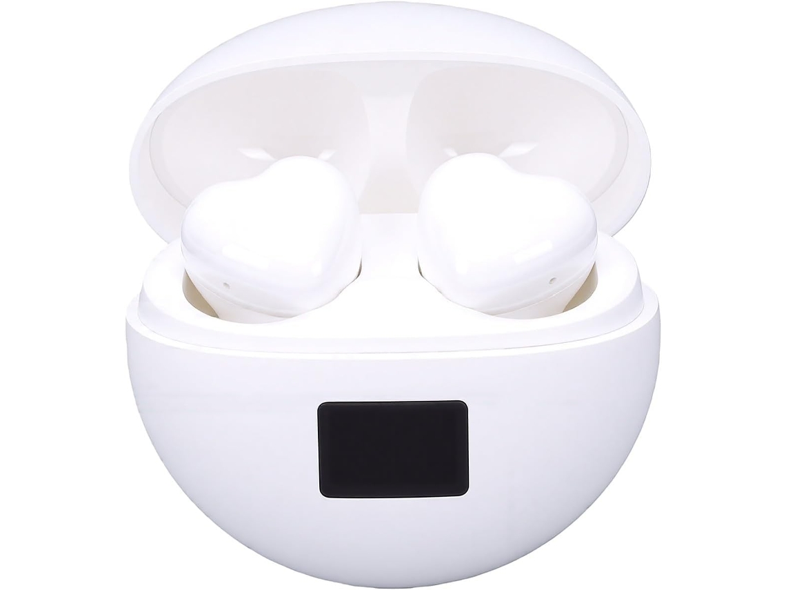 Fones De Ouvido Sem Fio Cuifati Com Design Fofo Coração, Cancelamento De Ruído, Som Estéreo, Bluetooth 5 4, Estojo De