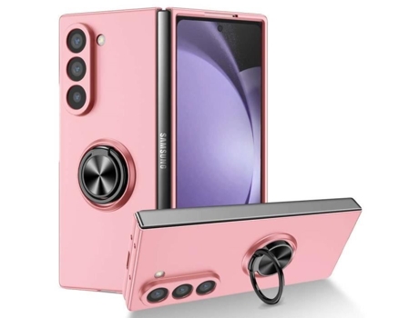 Capa Fold Proteção Anel Para Samsung Htdmobiles Anti-choque Rígida Magnética Rosa