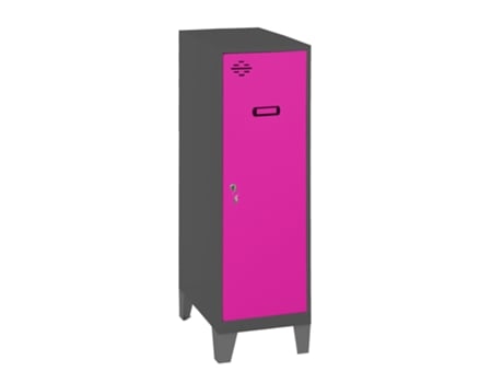 Simonlocker Dism.Mini + Banco 915X400X500 +Pés Antracite/Vermelho SIMON RACK